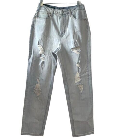 Wild Fable Light Wash Distressed Highest Rise Curvy Mom Jeans Size 10/30 Waist - Picture 1 of 8